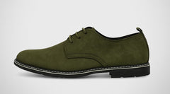 Voolio Premium Olive Green Suede Derby Shoes – Modern Classic