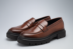 Voolio Classic Tan Leather Loafers – Premium Handcrafted Luxury