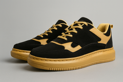 Voolio Royale Noir – Black & Gold Luxe Sneaker