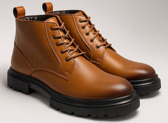 Voolio Signature Tan Leather Boots – Premium Handcrafted Luxury