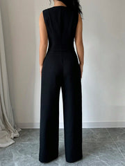 Chicease Sleeveless Blazer Vest and Suit Pants Set