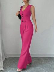 Chicease Sleeveless Blazer Vest and Suit Pants Set