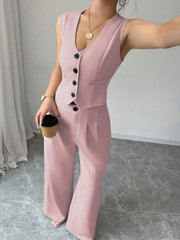 Chicease Sleeveless Blazer Vest and Suit Pants Set