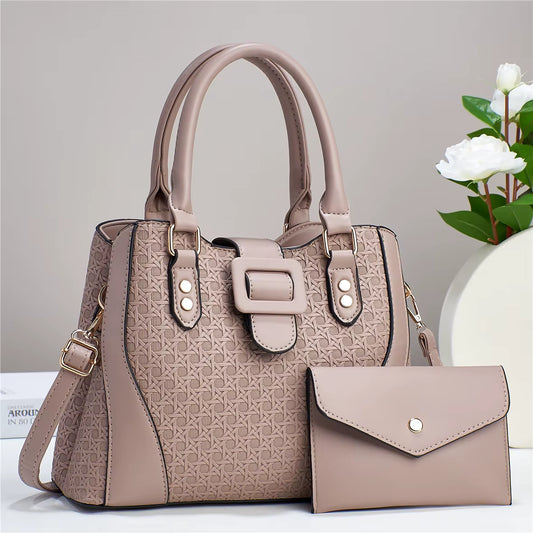 Luxury Brand Designer Women'S Handbag Large Capacity Shoulder Bag Classic Retro Crossbody Bag Urban Commuting Tote Bag+Wallet