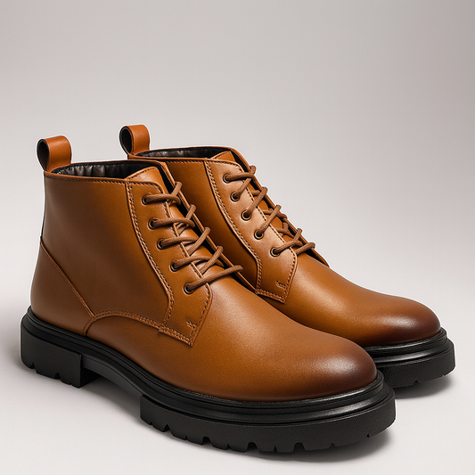 Voolio Signature Tan Leather Boots – Premium Handcrafted Luxury