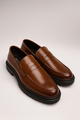 Voolio Classic Tan Leather Loafers – Premium Handcrafted Luxury