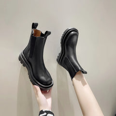 Women Boots Hot Luxury Thick Sole Chelsea Boots Women 2024 New Autumn Flat Casual Boots High Quality Fashion Shoes for Women