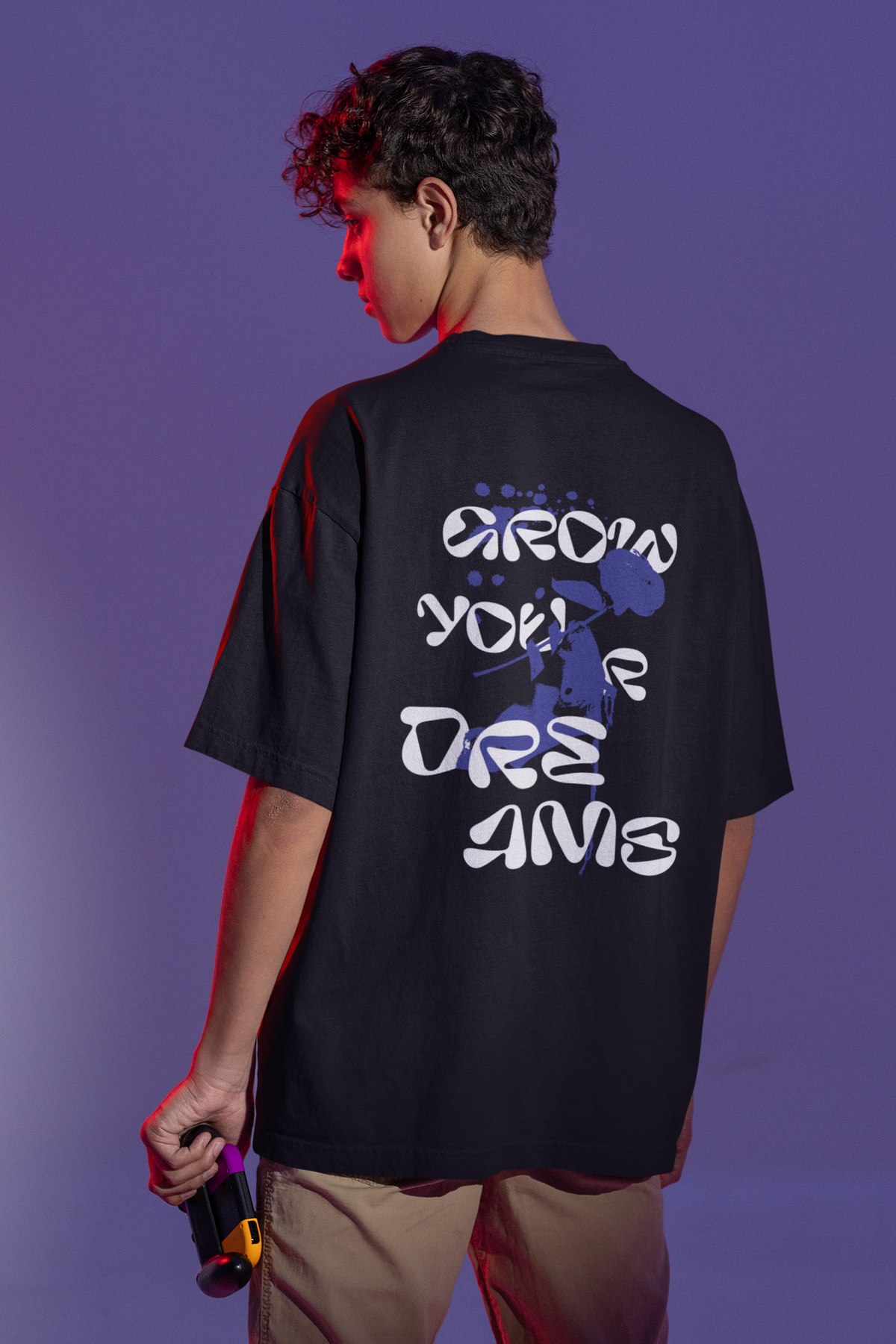 GROW YOUR DREAMS-BLACK OVERSIZED TSHIRT