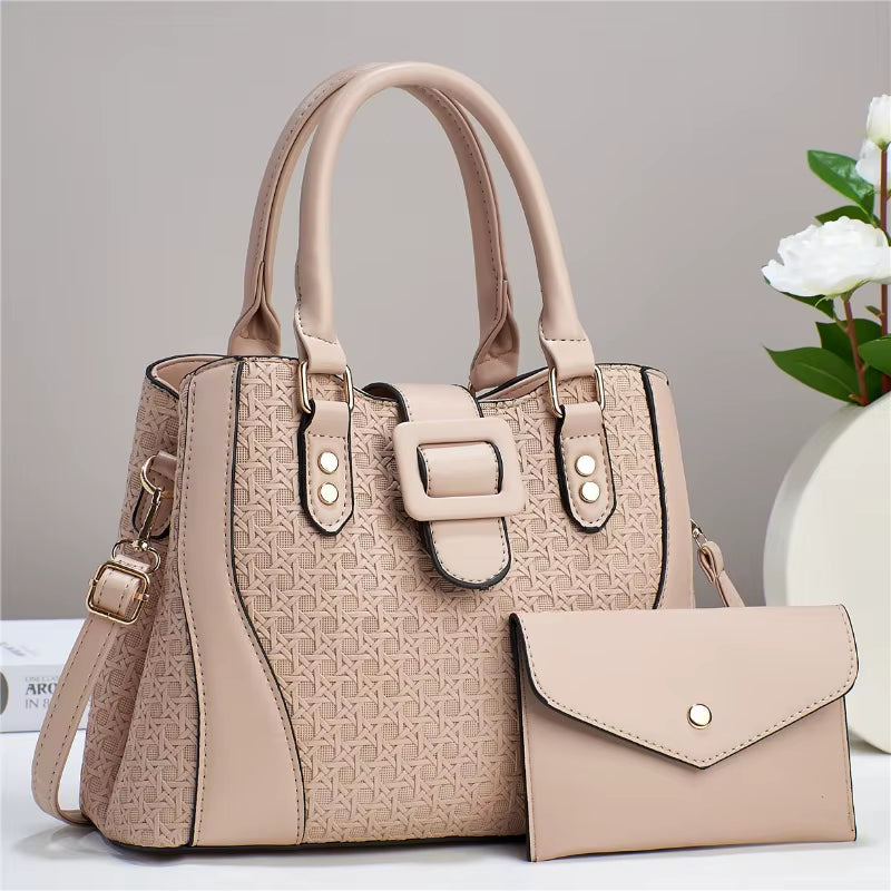 Luxury Brand Designer Women'S Handbag Large Capacity Shoulder Bag Classic Retro Crossbody Bag Urban Commuting Tote Bag+Wallet